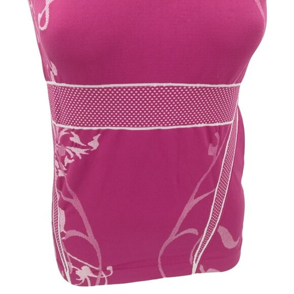 Athleta Seamless Pink Abstract Polka Dot Muscle Tank Top Size M Stretch - Picture 5 of 11